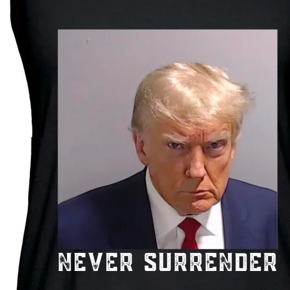 Trump never surrender 2024 Mugshot Ladies Essential Flowy Tank