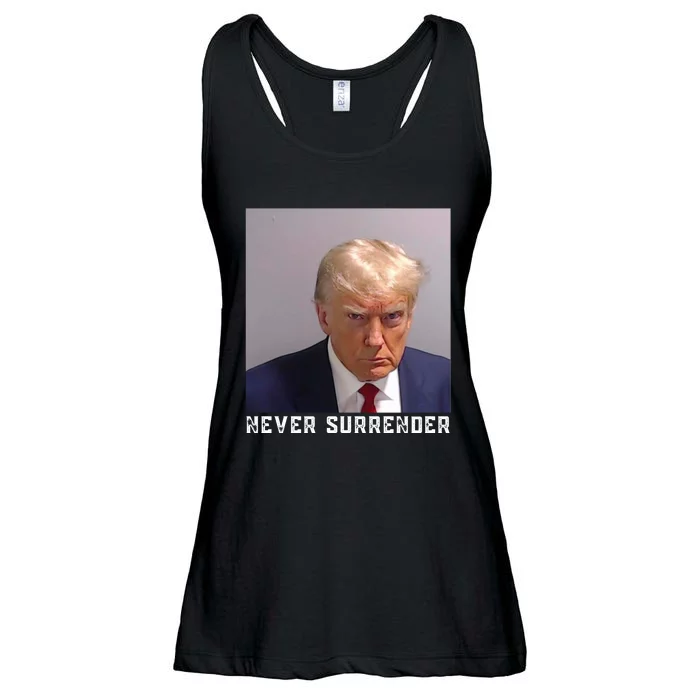 Trump never surrender 2024 Mugshot Ladies Essential Flowy Tank