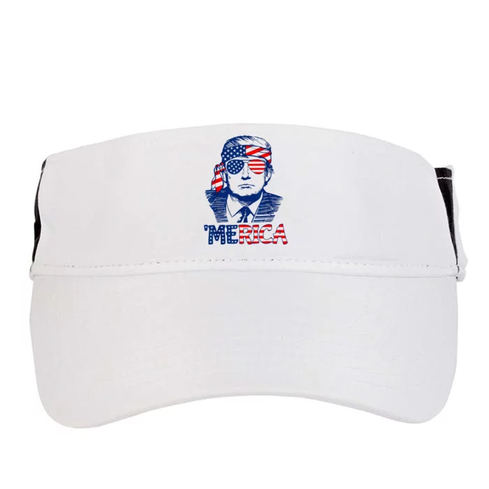 Trump Merica Trump 4th Of July American Flag Adult Drive Performance Visor