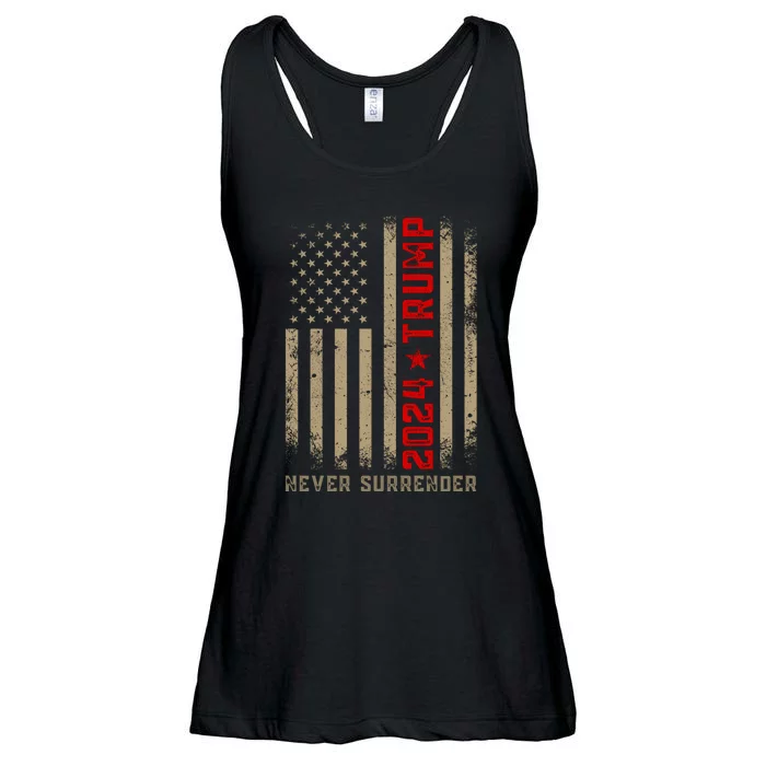 Trump never surrender 2024 Mugshot Ladies Essential Flowy Tank