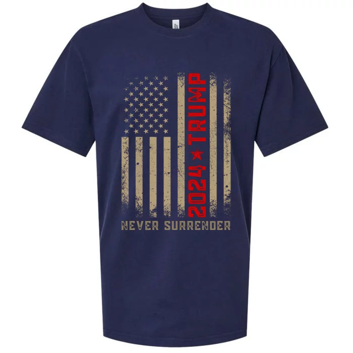 Trump never surrender 2024 Mugshot Sueded Cloud Jersey T-Shirt