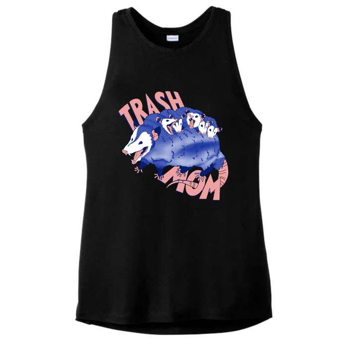 Trash Mom Trash Panda Racoon Meme Ladies Tri-Blend Wicking Tank