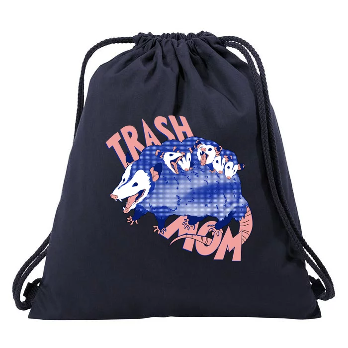 Trash Mom Trash Panda Racoon Meme Drawstring Bag