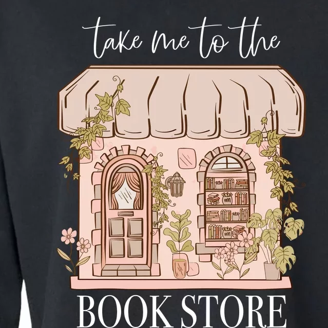 Take Me To The Book Store Cropped Pullover Crew