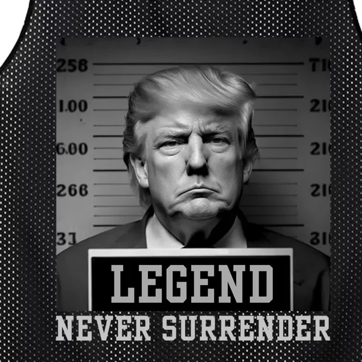 Trump never surrender 2024 Mugshot Mesh Reversible Basketball Jersey Tank