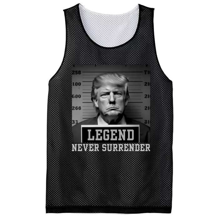 Trump never surrender 2024 Mugshot Mesh Reversible Basketball Jersey Tank