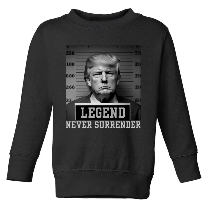 Trump never surrender 2024 Mugshot Toddler Sweatshirt