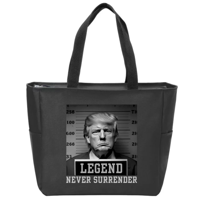 Trump never surrender 2024 Mugshot Zip Tote Bag