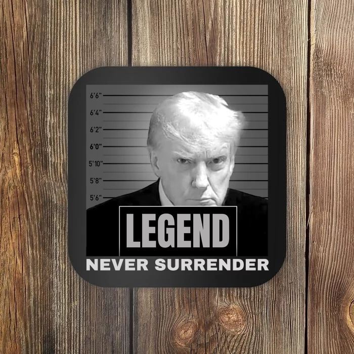 Trump never surrender 2024 Mugshot Coaster