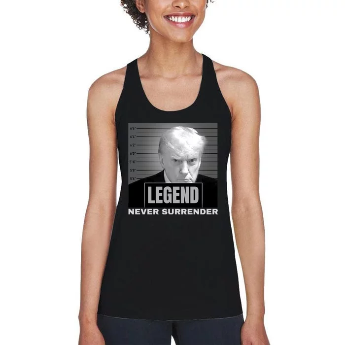 Trump never surrender 2024 Mugshot Women's Racerback Tank