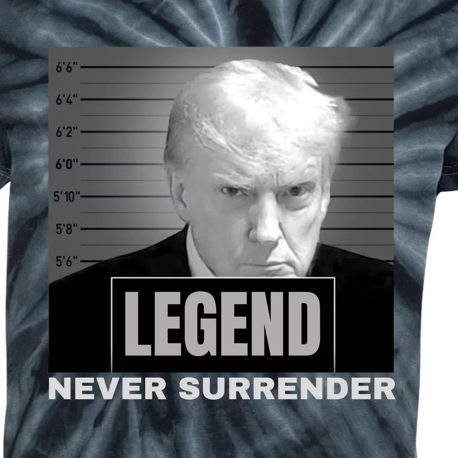 Trump never surrender 2024 Mugshot Kids Tie-Dye T-Shirt