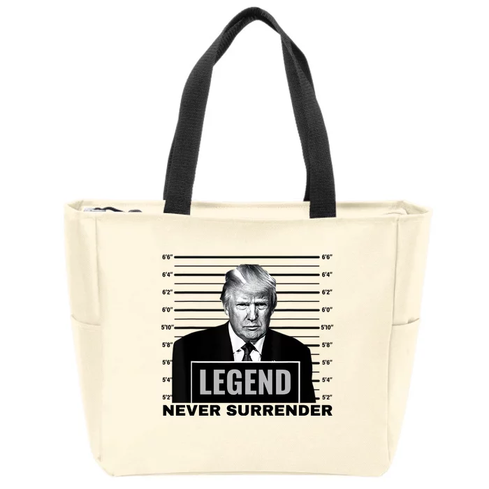 Trump never surrender 2024 Mugshot Zip Tote Bag