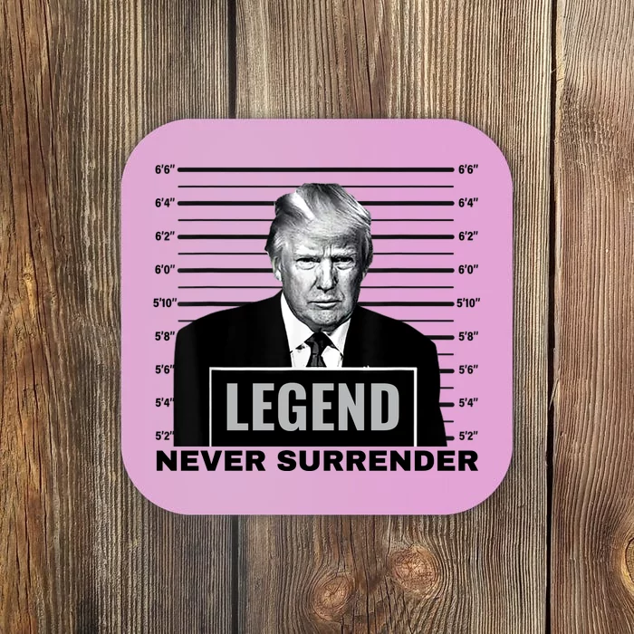 Trump never surrender 2024 Mugshot Coaster