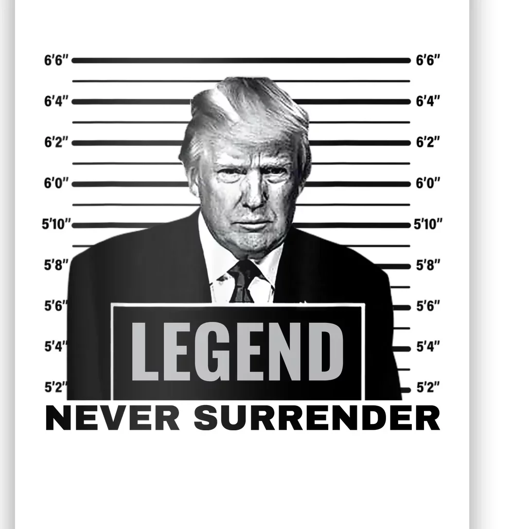 Trump never surrender 2024 Mugshot Poster