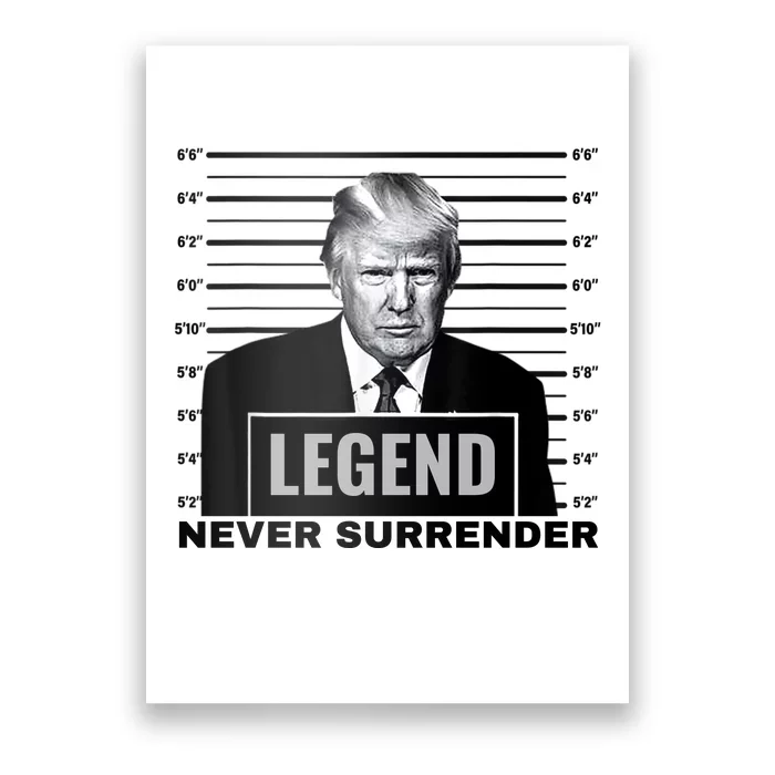 Trump never surrender 2024 Mugshot Poster