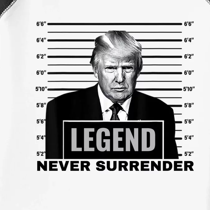 Trump never surrender 2024 Mugshot Infant Baby Jersey Bodysuit