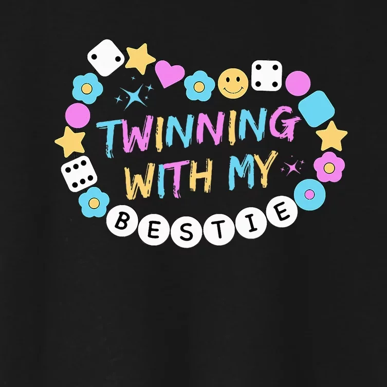 Twin Matching Twins Day Friend Twinning With My Bestie Twin Women's Crop Top Tee