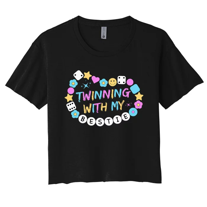 Twin Matching Twins Day Friend Twinning With My Bestie Twin Women's Crop Top Tee