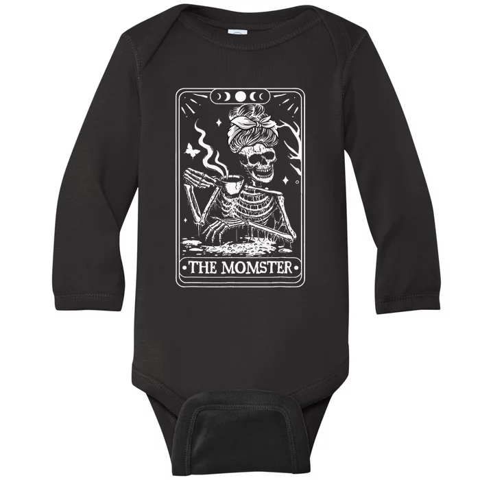 The Momster Tarot Card Skeleton Halloween Baby Long Sleeve Bodysuit