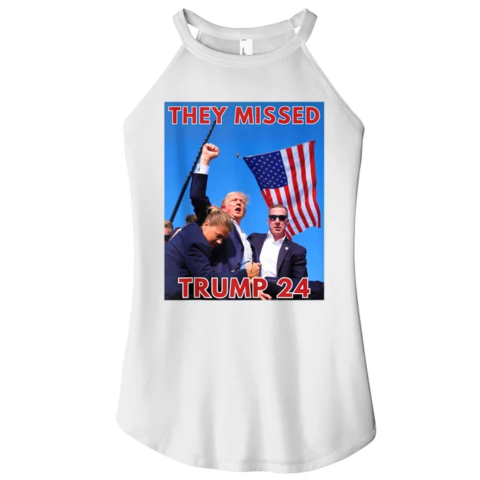 They Missed Trump 24 Donald Trump 2024 Usa Election Voting Women’s Perfect Tri Rocker Tank