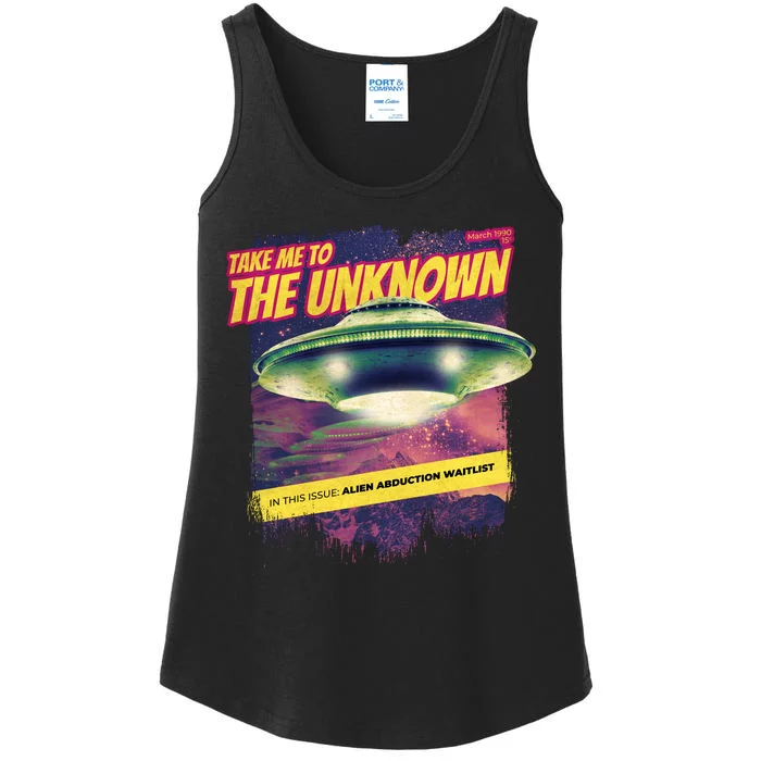 Take Me To The Unknown UFO Alien Ladies Essential Tank