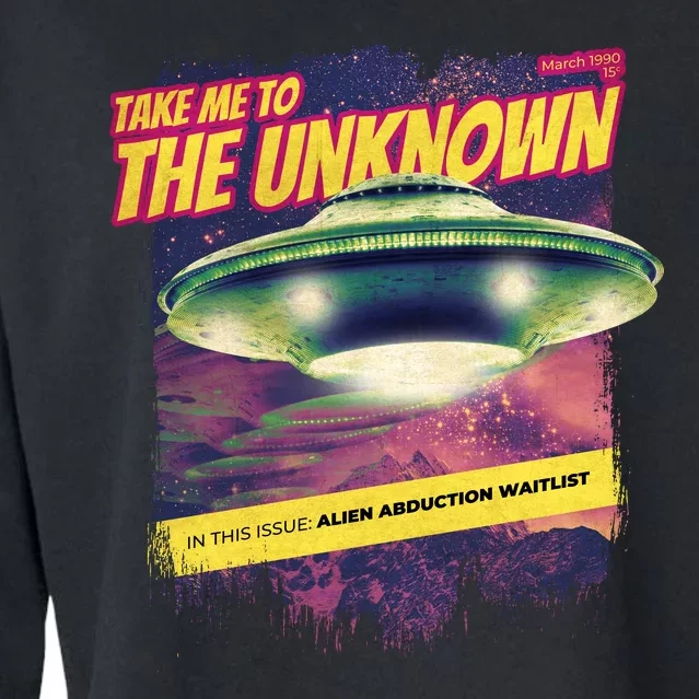 Take Me To The Unknown UFO Alien Cropped Pullover Crew