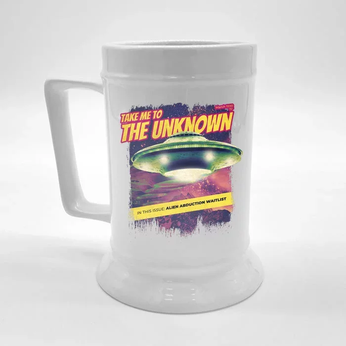 Take Me To The Unknown UFO Alien Front & Back Beer Stein