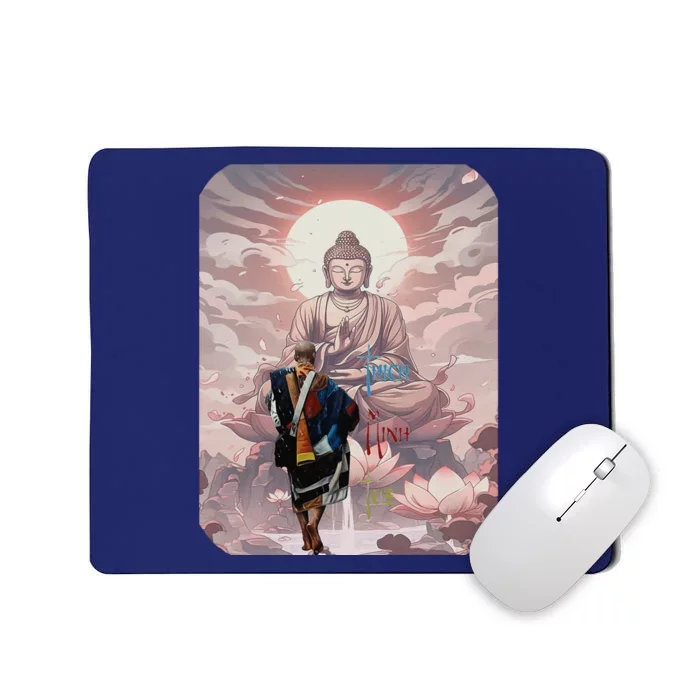 Thich Minh Tue On Back Monks Vietnamese Minh Tue Mousepad