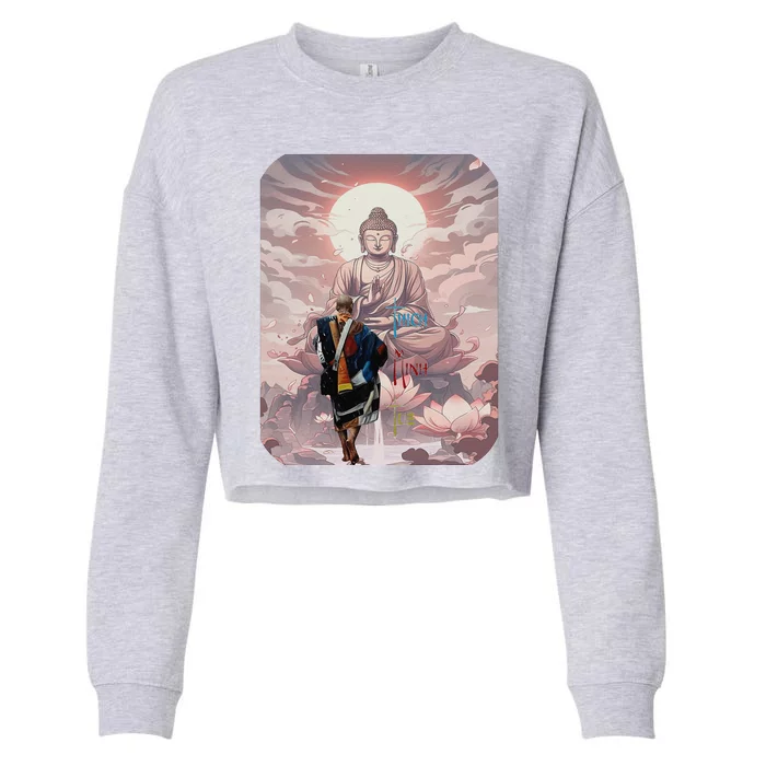 Thich Minh Tue On Back Monks Vietnamese Minh Tue Cropped Pullover Crew