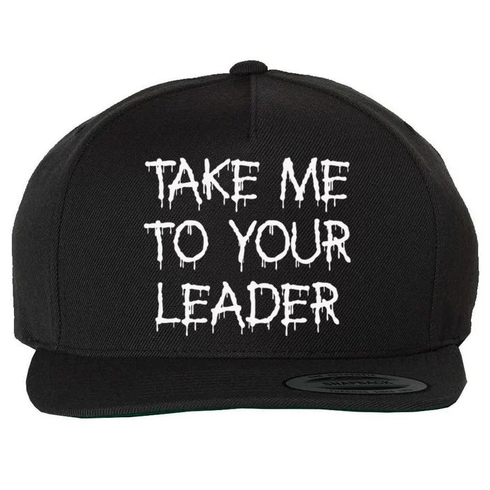 Take Me To Your Leader Halloween Alien Costume Wool Snapback Cap