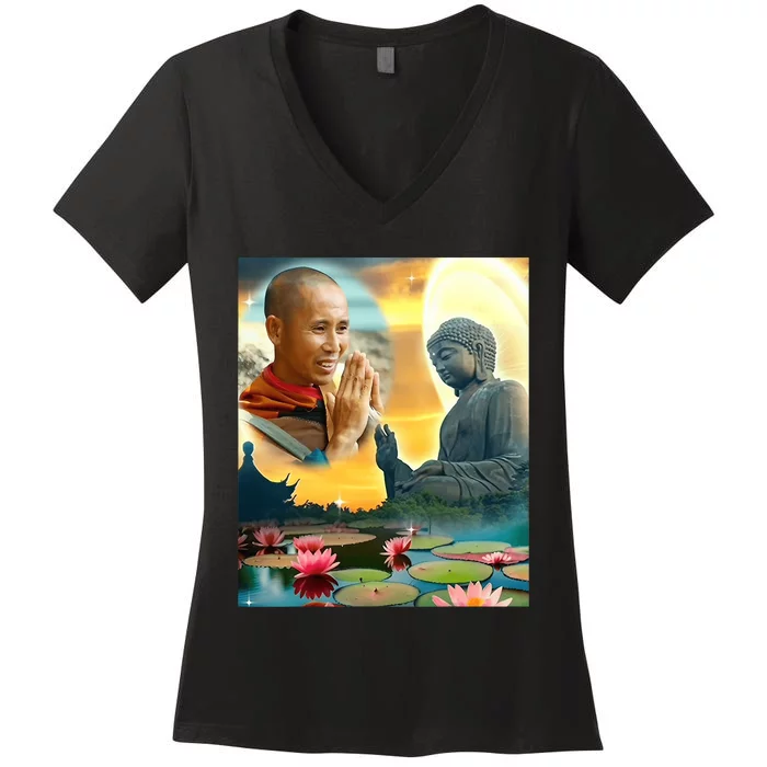 Thich Minh Tue Trending In Vietnam Women's V-Neck T-Shirt