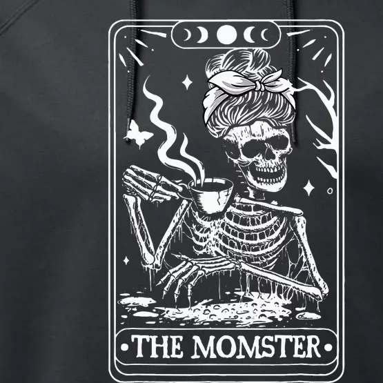 The Momster Tarot Card Skeleton Halloween Mom Mama Performance Fleece Hoodie