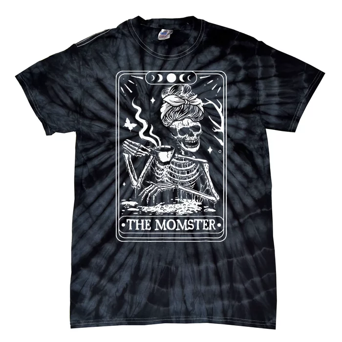 The Momster Tarot Card Skeleton Halloween Mom Mama Tie-Dye T-Shirt