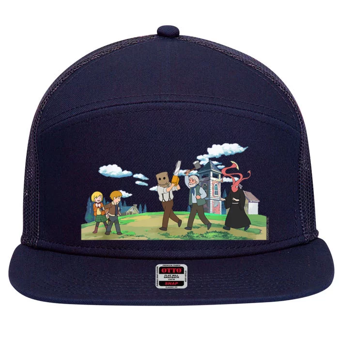 The Masterpiece Theater 7 Panel Mesh Trucker Snapback Hat