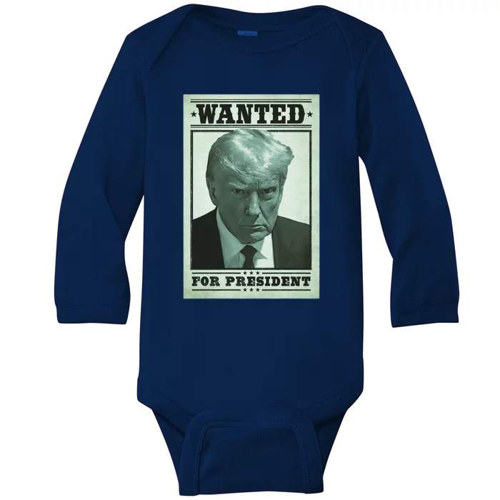 Trump Mugshot Baby Long Sleeve Bodysuit