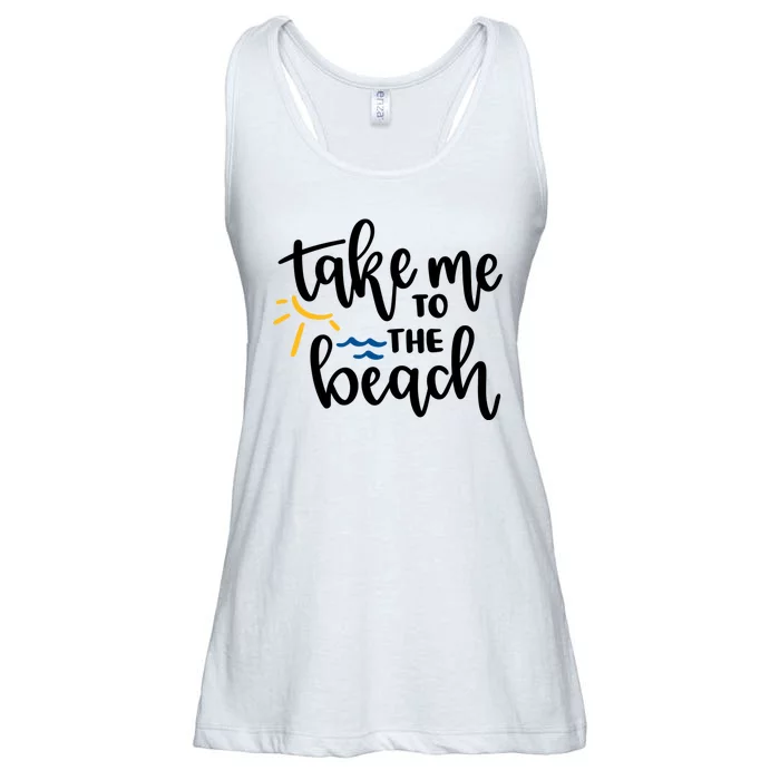 Take Me To The Beach Cute Vacation Ladies Essential Flowy Tank