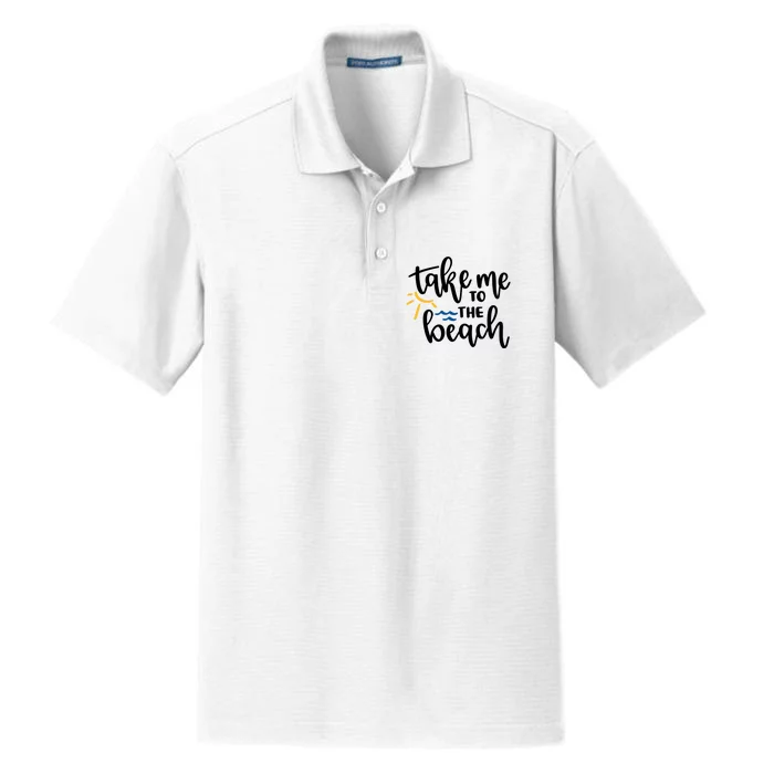 Take Me To The Beach Cute Vacation Dry Zone Grid Performance Polo