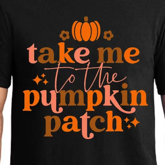 Take Me To The Pumpkin Patch Autumn Fall Thanksgiving Retro Pajama Set