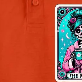 The Mom Tarot Card Skeleton Witch Mom Skull Dry Zone Grid Performance Polo