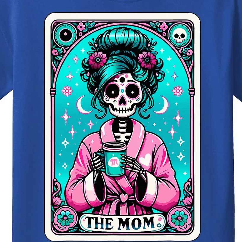 The Mom Tarot Card Skeleton Witch Mom Skull Kids T-Shirt