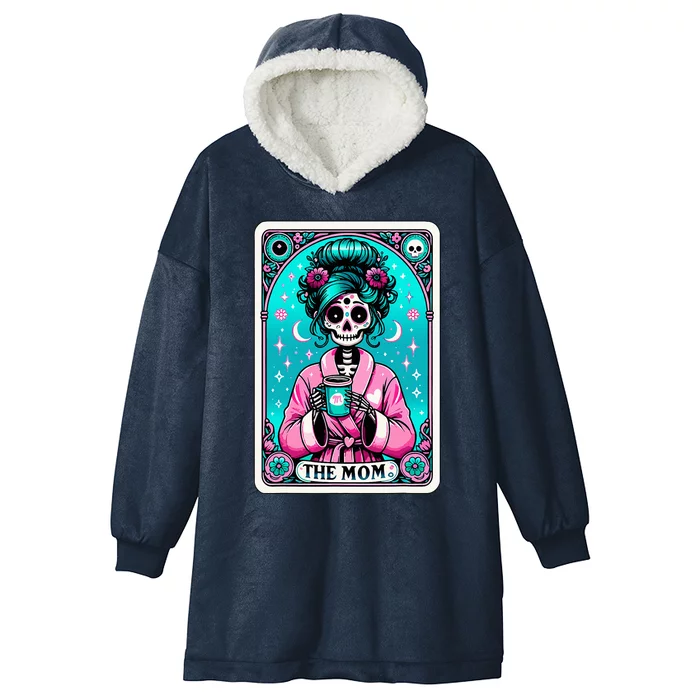 The Mom Tarot Card Skeleton Witch Mom Skull Hooded Wearable Blanket