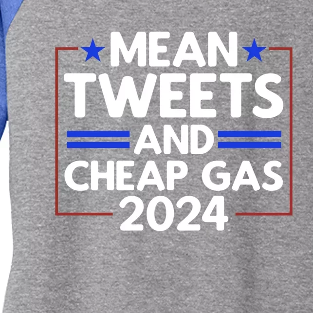 Trump Mean Tweets Cheap Gas Trump 2024 Election Meaningful Gift Women's Tri-Blend 3/4-Sleeve Raglan Shirt