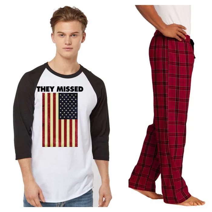 They Missed Trump Rally Shooting Gun Shot Raglan Sleeve Pajama Set