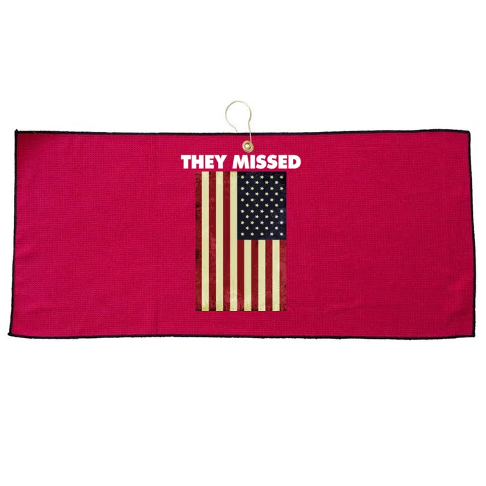 They Missed Trump Rally Shooting Gun Shot Large Microfiber Waffle Golf Towel