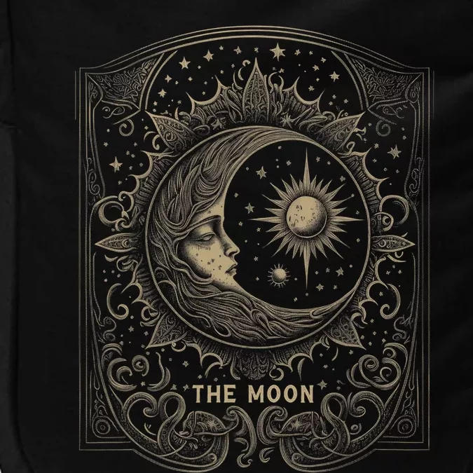 The Moon Tarot Card Goth Emo Occult Graphic Impact Tech Backpack