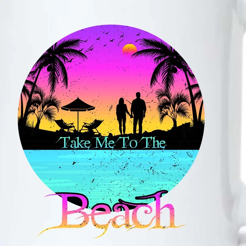 Take Me To The Beach With A Summer Couple Black Color Changing Mug