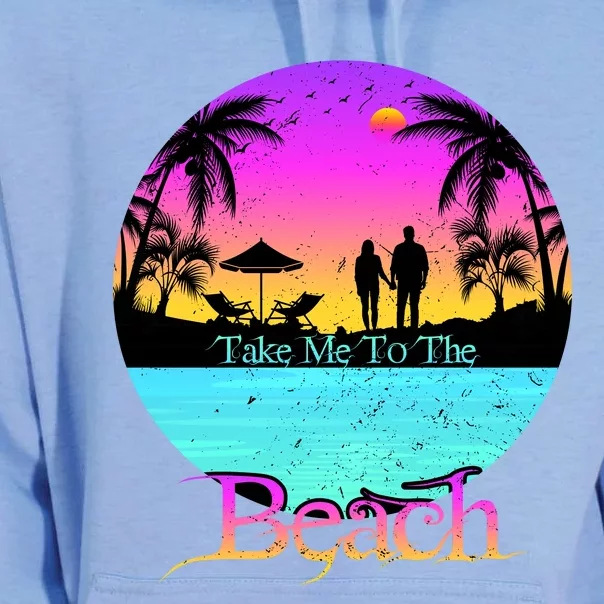 Take Me To The Beach With A Summer Couple Unisex Surf Hoodie