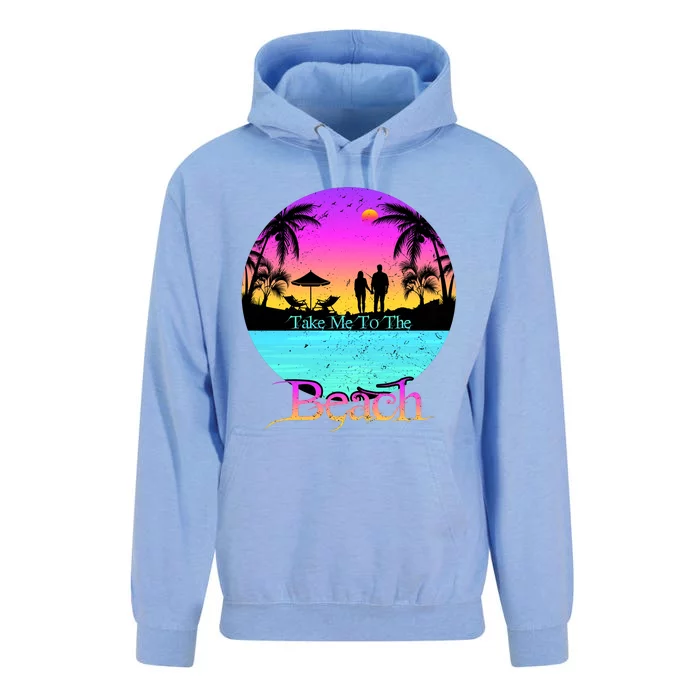 Take Me To The Beach With A Summer Couple Unisex Surf Hoodie