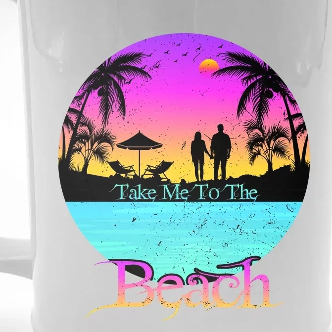 Take Me To The Beach With A Summer Couple Front & Back Beer Stein