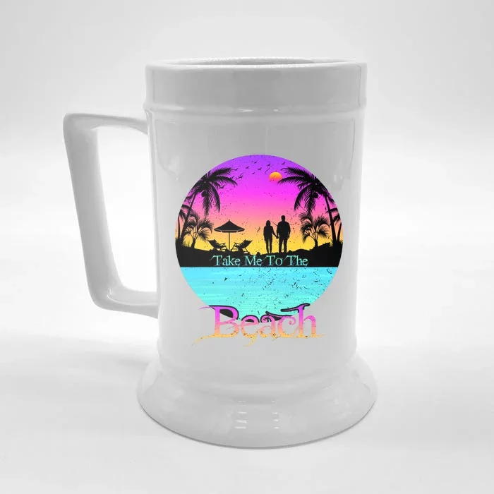 Take Me To The Beach With A Summer Couple Front & Back Beer Stein